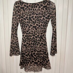 Shein leopard mini dress long sleeve